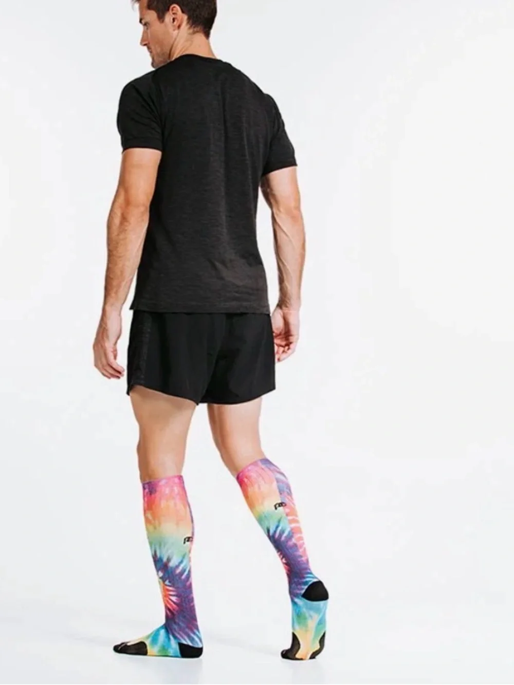 Pro Compression Marathon, Rainbow Tie Dye Socks Unisex